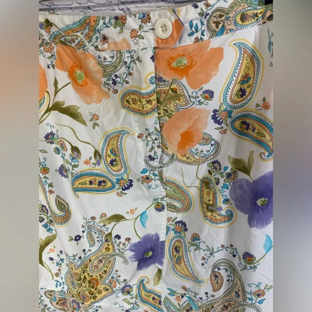 STO Susquehanna Trail Floral Retro Cottagecore Lightweight Cotton Skirt Size 12